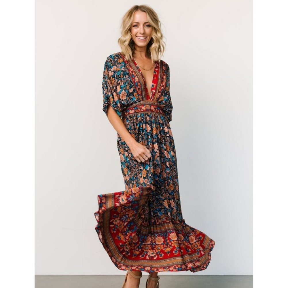 Baltic Born Leanne Boho Floral Maxi Dress Size 1X